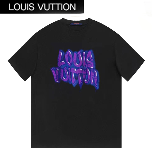 LOUIS VUITTON-06269 루이비통 블랙 프린트 장식 티셔츠 남여공용