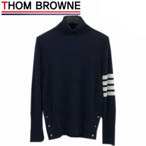 THOM BROWNE-12098 톰 브라운 네이비 캐시미어 목폴라 티셔츠 남여공용