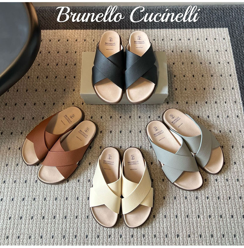 BRUNELLO CUCINELLI-06042 브루넬로 쿠치넬리 2026SS 남성용 크로스 스트랩 샌들(4컬러)
