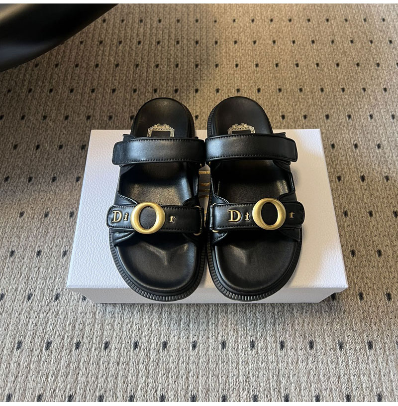 DIOR-04241 디올 2026SS 스프링/여름 뉴 더블 스트랩 벨크로 플립플랍