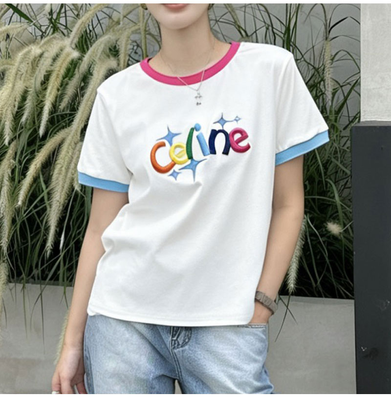 CELINE-05111 셀린느 2026년 여성용 신상 크루넥 티셔츠