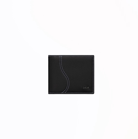 [스페셜오더]DIOR-2ADBC3 디올 블랙 카프스킨 SADDLE 컴팩트 지갑 11.5cm