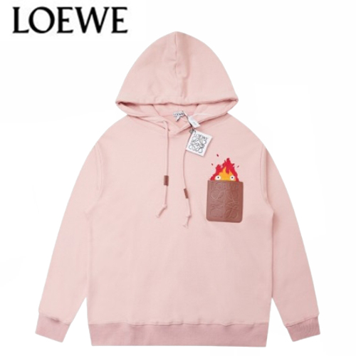 LOEWE-090912 로에베 핑크 아플리케 장식 후드 티셔츠 남여공용