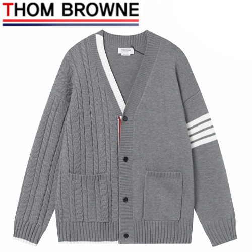 THOM BROWNE-110112 톰 브라운 그레이 스트라이프 장식 가디건 남여공용