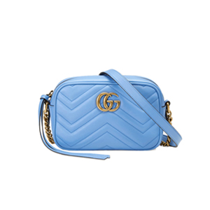 [스페셜오더]GUCCI-448065 4338 구찌 GG Marmont 미니 소프트 스트럭처드 체인 숄더백 라이트 블루