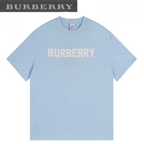 BURBERRY-07129 버버리 라이트 블루 아플리케 장식 티셔츠 남여공용