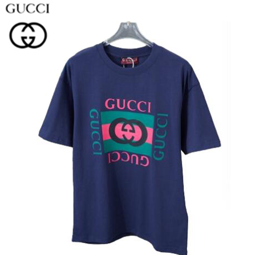 GUCCI-062314 구찌 네이비 프린트 장식 티셔츠 남여공용