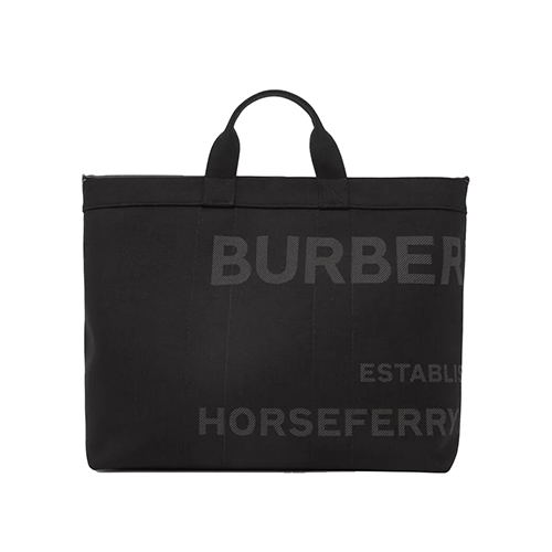 [스페셜오더]BURBERRY-80582021 버버리 블랙 호스페리 프린트 나일론 토트