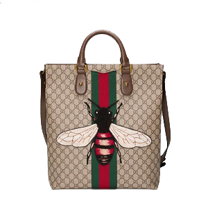 GUCCI-437549 8967 구찌 Web Animalier GG 수프림 벌 자수 토트 백 