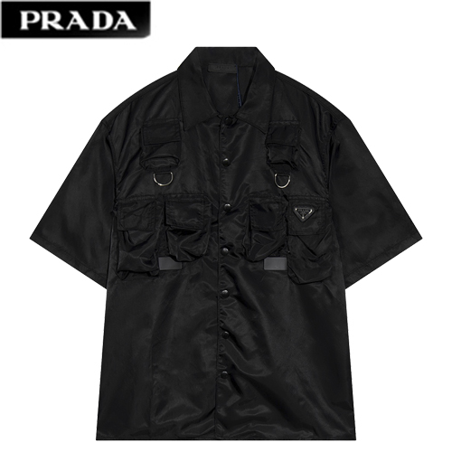 PRADA-05281 프라다 블랙 포켓 장식 셔츠 남여공용