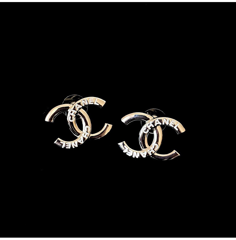  CHANEL-7597 샤넬 25C 알파벳 실버 더블 C 귀걸이 