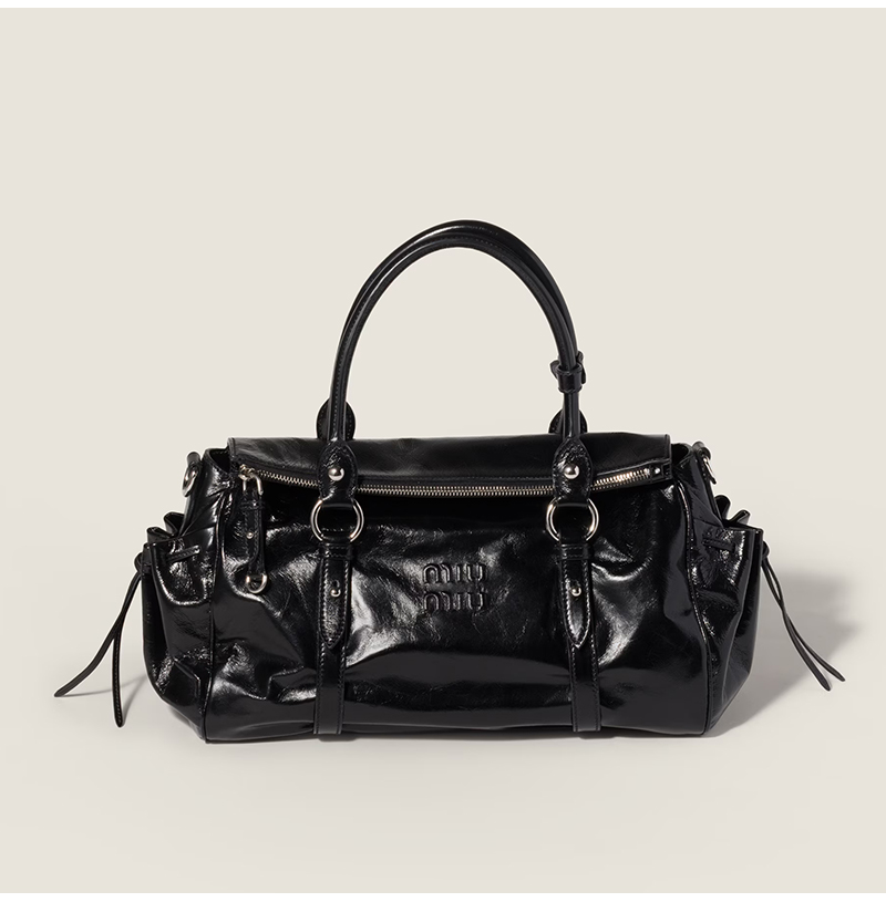 [스페셜오더]MIUMIU-5BA328 미우미우 샤이니 가죽 핸드백 블랙