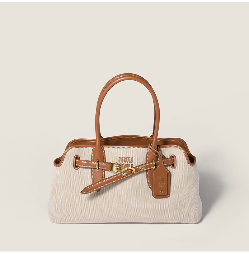 [스페셜오더]MIUMIU-5BG310 미우미우 미디엄 아방뛰르 캔버스 및 가죽 백