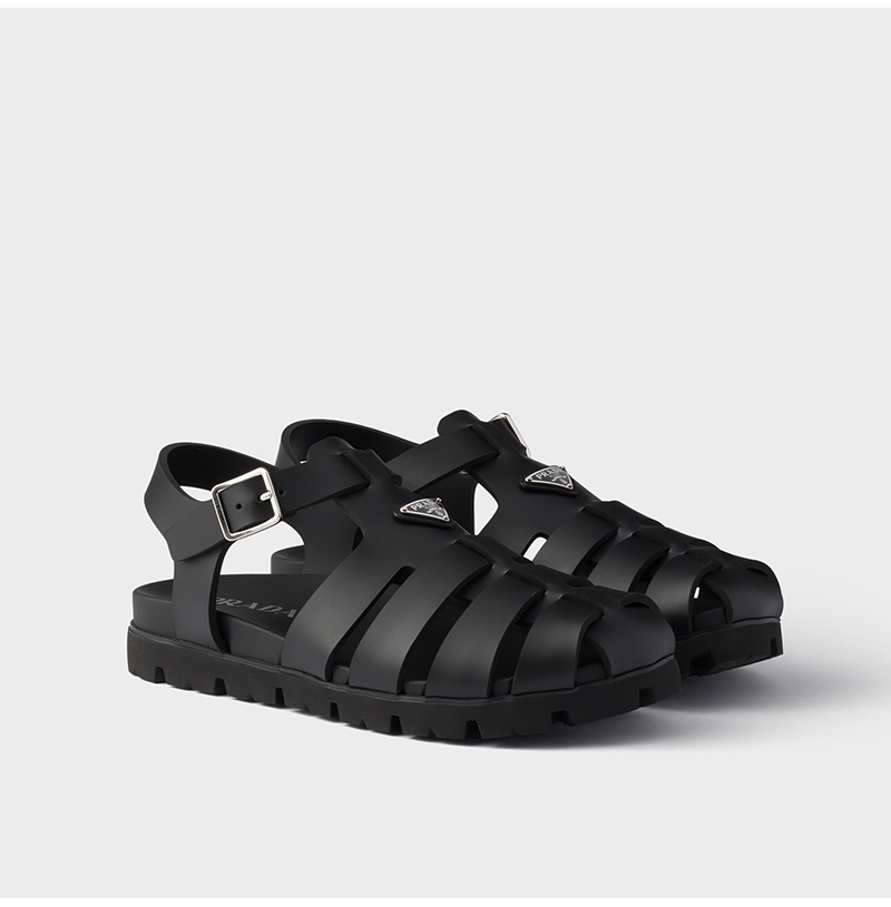 PRADA-1XZ795 프라다 러버 피셔맨 샌들 블랙