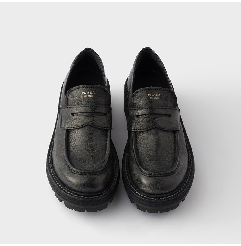PRADA-1D696O 프라다 가죽 로퍼 블랙 여성용