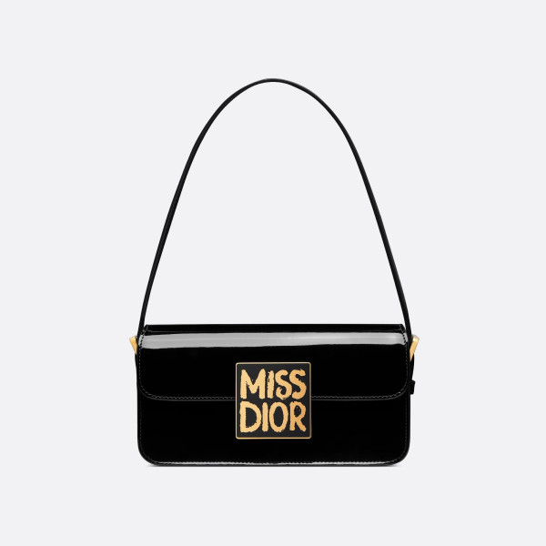 [스페셜오더]DIOR-디올 블랙 페이턴트 카프스킨 Miss Dior 플랩백 22cm - M2610UWIS_M900