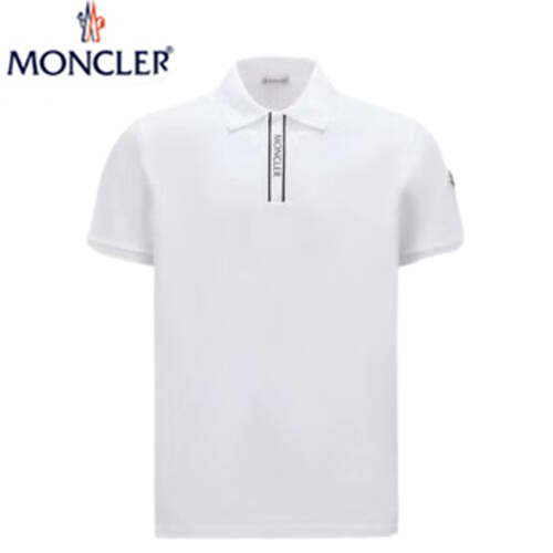 MONCLER-J10918 몽클레어 화이트 로고 모티프 폴로 셔츠 남성용