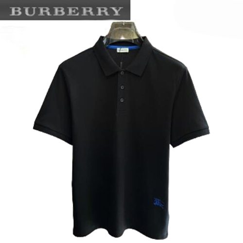 BURBERRY-042610 버버리 블랙 코튼 폴로 티셔츠 남성용