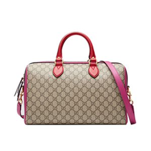 GUCCI-409527 8693 구찌 GG 수프림 캔버스 컨트래스트 가죽 미디엄 보스톤 백 