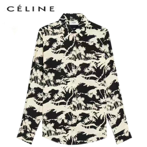 CELINE-03182 셀린느 아이보리/블랙 프린트 장식 셔츠 여성용