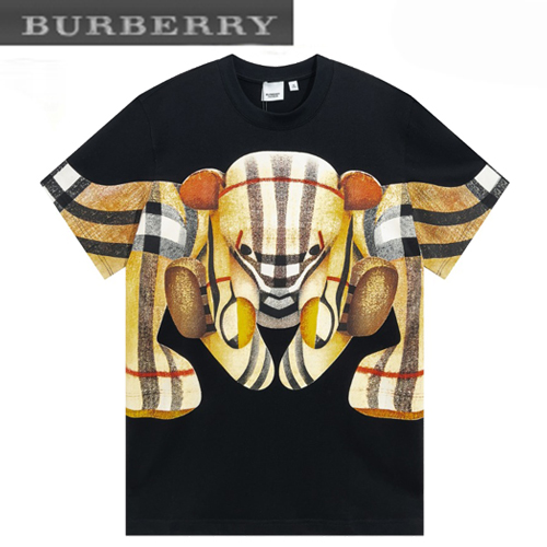 BURBERRY-05244 버버리 블랙 프린트 장식 티셔츠 남성용