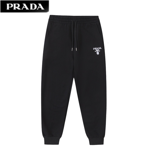 PRADA-01265 프라다 블랙 트라이앵글 로고 스웨트팬츠 남성용