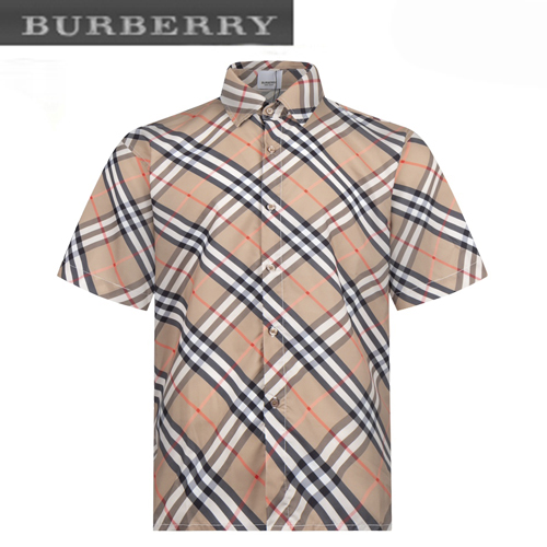 BURBERRY-05195 버버리 베이지 체크 무늬 셔츠 남성용