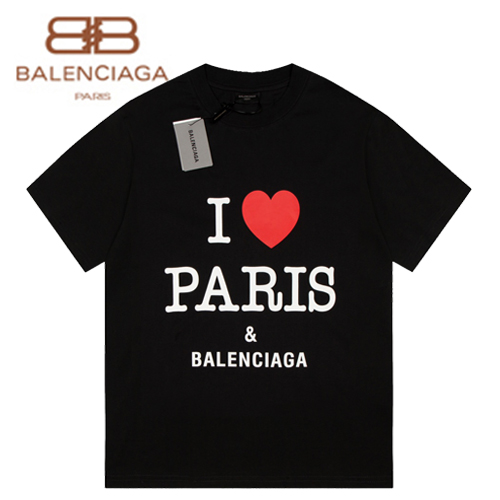 BALENCIAGA-07186 발렌시아가 블랙 프린트 장식 티셔츠 남여공용