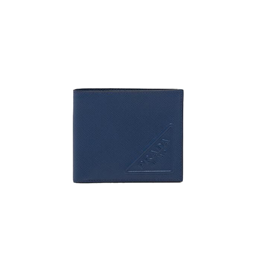 [스페셜오더]PRADA-2MO513 프라다 블루 엠보싱 트라이앵글 로고 지갑