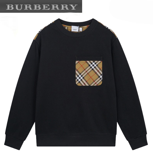 BURBERRY-12276 버버리 블랙 체크 무늬 장식 스웨트셔츠 남여공용