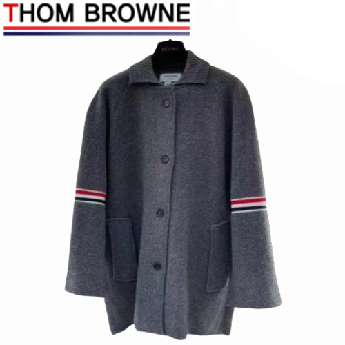 THOM BROWNE-12238 톰 브라운 그레이 스트라이프 장식 재킷 남여공용