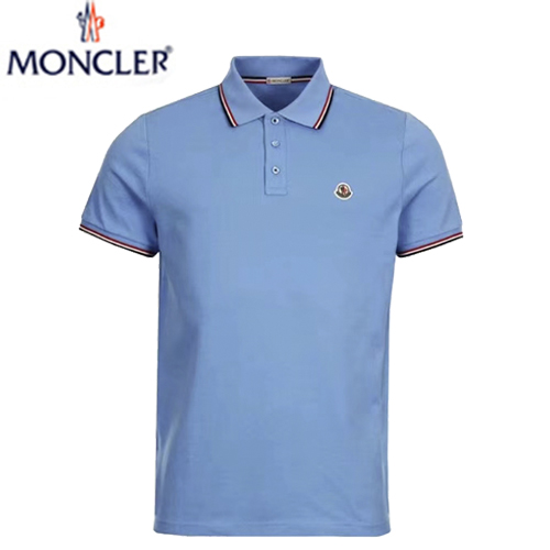 MONCLER-03093 몽클레어 라이트 블루 코튼 티셔츠 남성용